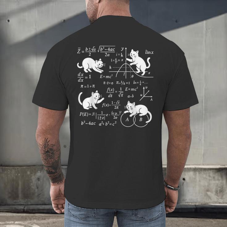 Cats And Math Lover Cat Lover Science Teacher Student Men's Back Print T-Shirt, gift for family, gift for coworker