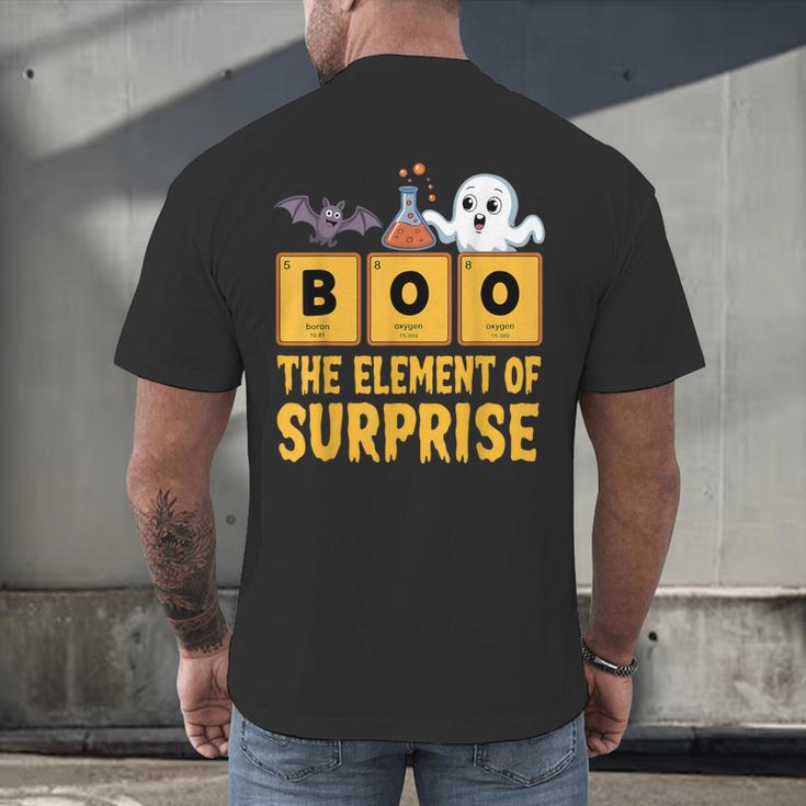 Chemistry Boo The Element Of Surprise Science Teacher Men's Back Print T-Shirt, gift for family, gift for coworker