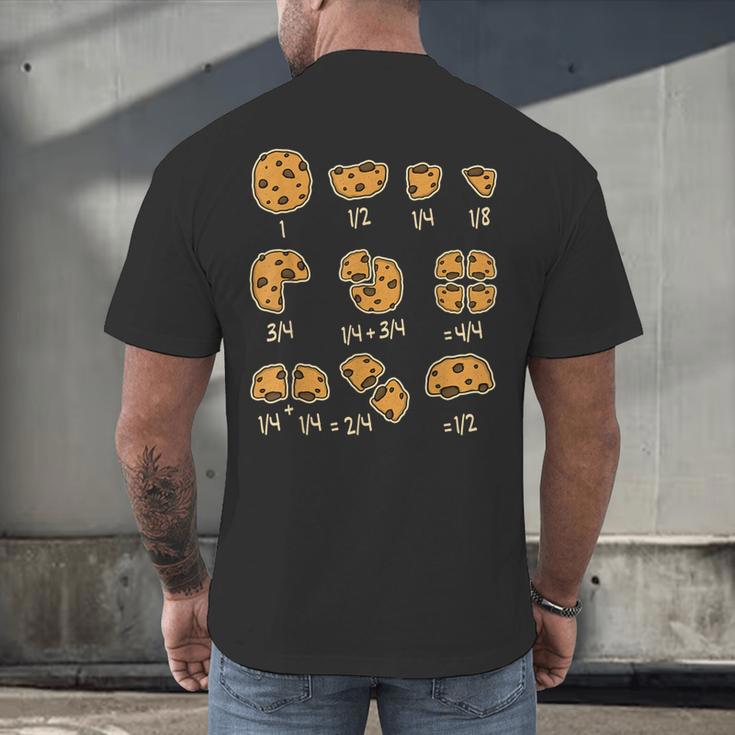 Chocolate Cookie Quick Math Fraction Math Teachers For Men Women Girls Kids Men's Back Print T-Shirt, gift for family, gift for coworker