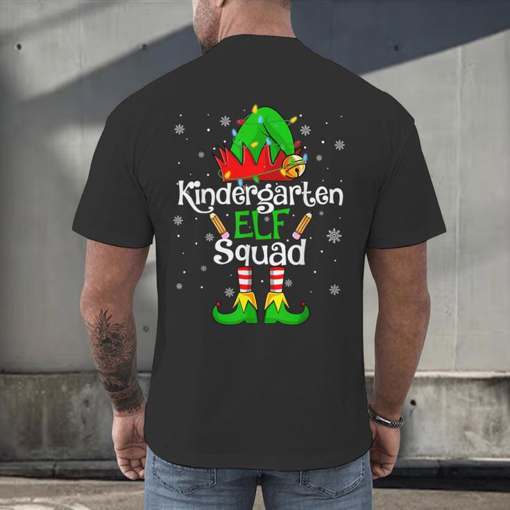 Christmas Kindergarten Elf Squad Teacher Student Men's Back Print T-Shirt, gift for family, gift for coworker Christmas Kindergarten Elf Squad Teacher Student Men's Back Print T-Shirt, gift for family, gift for coworker