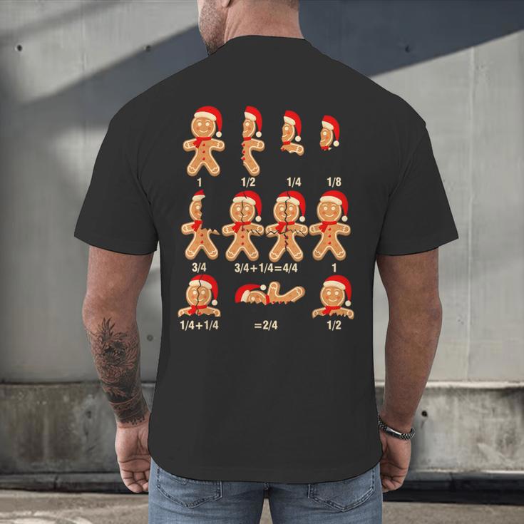 Christmas Math Teacher Equation Gingerbread With Santa Hat Men Women Men's Back Print T-Shirt, gift for family, gift for coworker