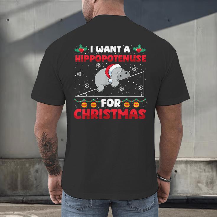 Christmas Math Teacher Hippopotenuse Math Lovers Xmas Men's Back Print T-Shirt, gift for family, gift for coworker Christmas Math Teacher Hippopotenuse Math Lovers Xmas Men's Back Print T-Shirt, gift for family, gift for coworker