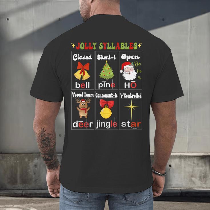 Christmas Reading Teacher Syllable Types Reading Teacher Men's Back Print T-Shirt, gift for family, gift for coworker Christmas Reading Teacher Syllable Types Reading Teacher Men's Back Print T-Shirt, gift for family, gift for coworker
