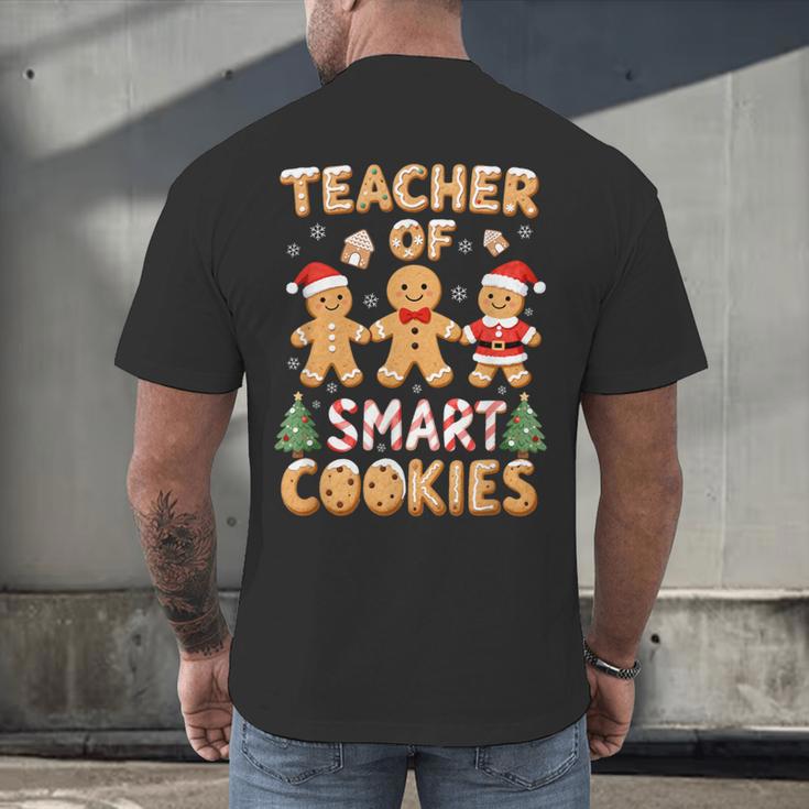 Christmas Teacher Of Smart Cookies Gingerbread Man Teaching Men's Back Print T-Shirt, gift for family, gift for coworker
