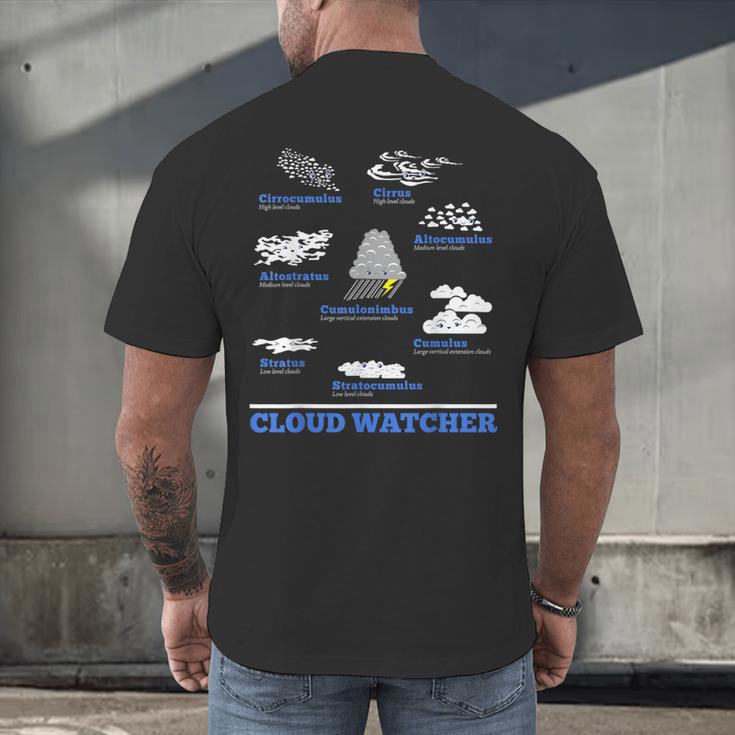 Cloud Watcher Cloud Types Science Student Teacher Cute Faces Men's Back Print T-Shirt, gift for family, gift for coworker
