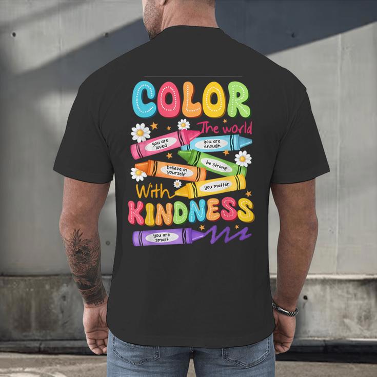 Color The World With Kindness Teachers Back To School Men's Back Print T-Shirt, gift for family, gift for coworker Color The World With Kindness Teachers Back To School Men's Back Print T-Shirt, gift for family, gift for coworker