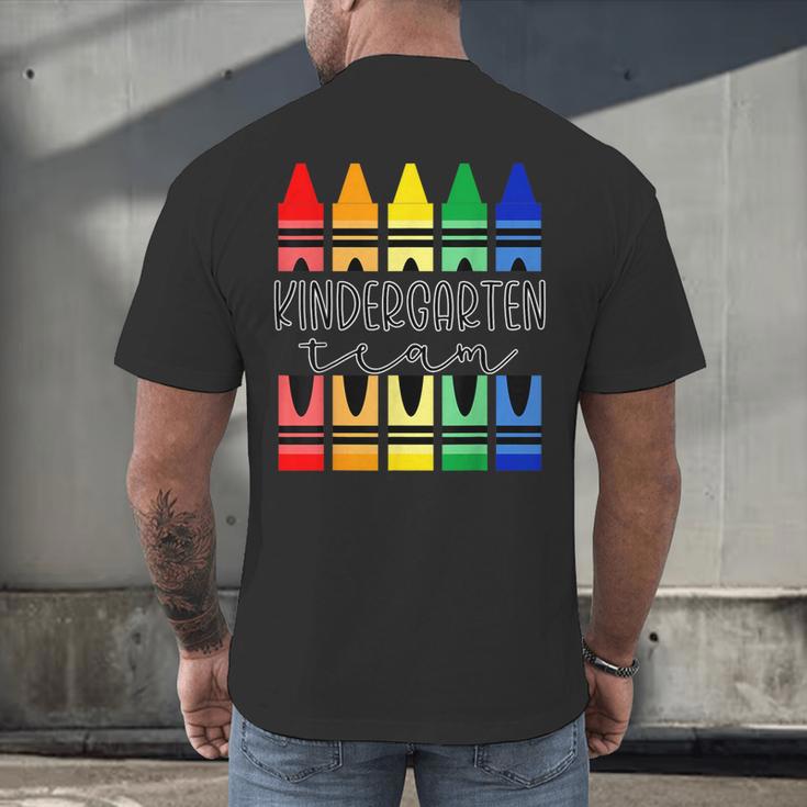 Colorful Crayon Kindergarten Team Tee For Teachers Students Men Women Kids Men's Back Print T-Shirt, gift for family, gift for coworker Colorful Crayon Kindergarten Team Tee For Teachers Students Men Women Kids Men's Back Print T-Shirt, gift for family, gift for coworker