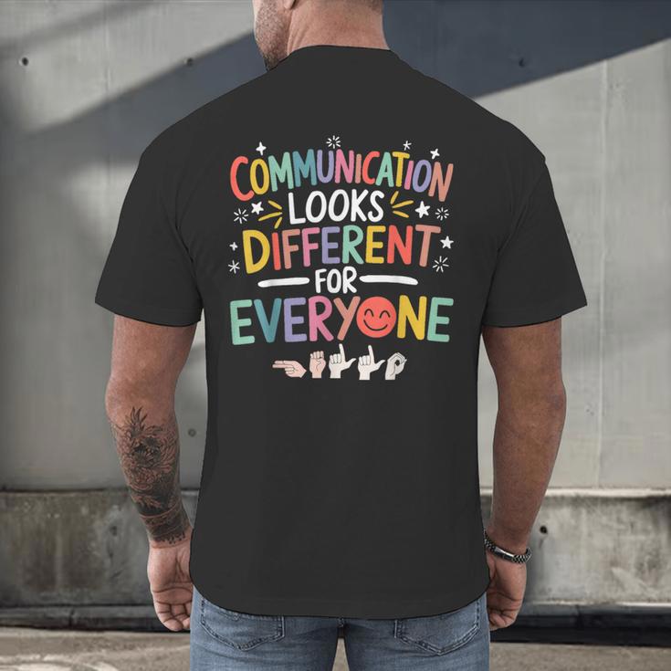 Communication ASL Teacher Deaf People ASL Interpreter Men's Back Print T-Shirt, gift for family, gift for coworker Communication ASL Teacher Deaf People ASL Interpreter Men's Back Print T-Shirt, gift for family, gift for coworker