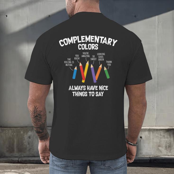 Complementary Colors Art Teacher Pun Shirt Men's Back Print T-Shirt, gift for family, gift for coworker Complementary Colors Art Teacher Pun Shirt Men's Back Print T-Shirt, gift for family, gift for coworker