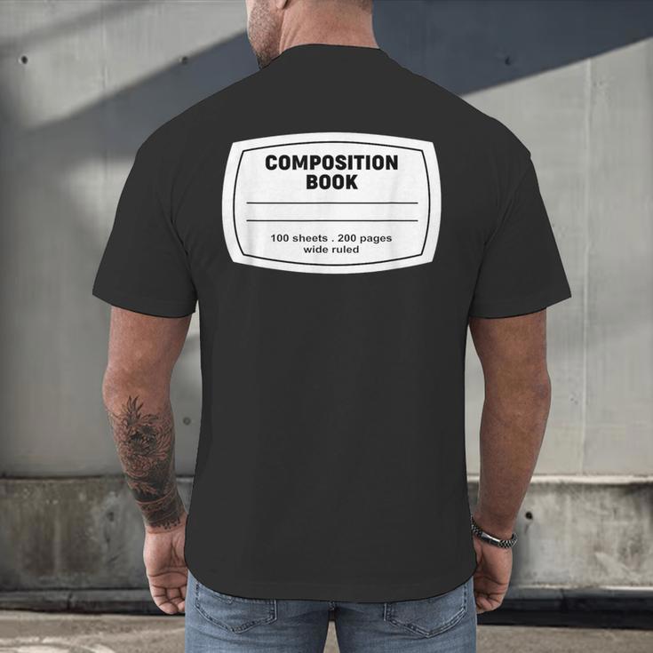 Composition Notebook Halloween Costume Teacher Student Men's Back Print T-Shirt, gift for family, gift for coworker Composition Notebook Halloween Costume Teacher Student Men's Back Print T-Shirt, gift for family, gift for coworker