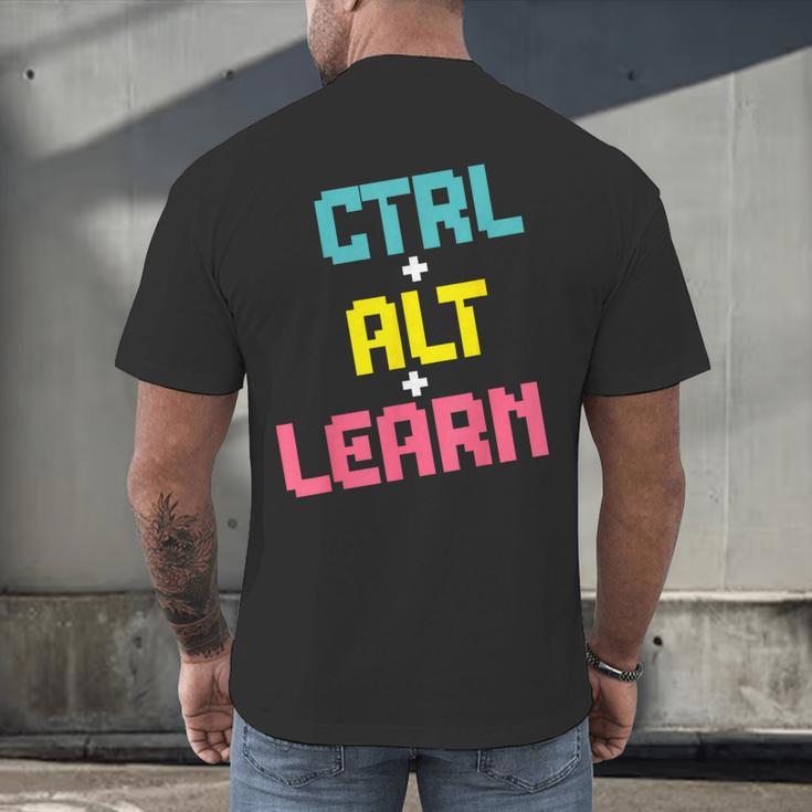 Computer Teacher Back To School Kids Ctrl Alt Learn Men's Back Print T-Shirt, gift for family, gift for coworker