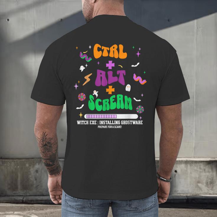 Computer Teacher Spooky Halloween Technology STEM Engineer Men's Back Print T-Shirt, gift for family, gift for coworker Computer Teacher Spooky Halloween Technology STEM Engineer Men's Back Print T-Shirt, gift for family, gift for coworker