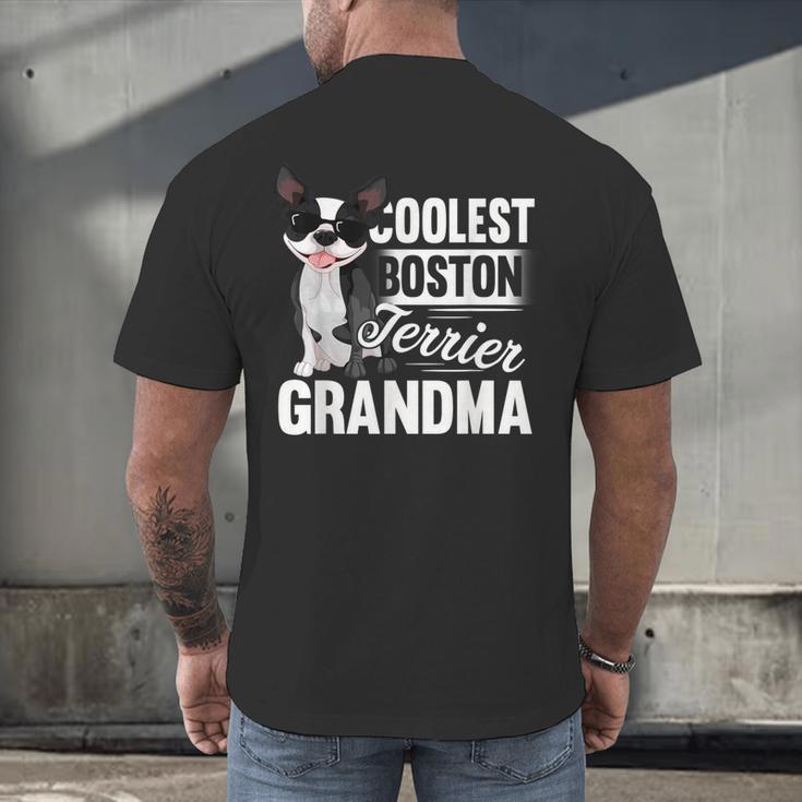 Coolest Boston Terrier Grandma Dog Men's Back Print T-Shirt, gift for family, gift for coworker