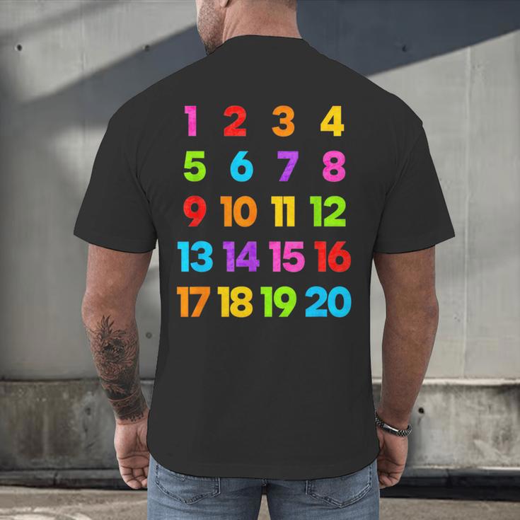 Counting 1-10 Learn To Count Number School Kids Teacher Men's Back Print T-Shirt, gift for family, gift for coworker