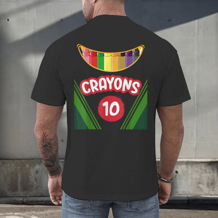 Crayon Box Fun Teacher Student Crayon Squad Halloween 2022 Men's Back Print T-Shirt, gift for family, gift for coworker