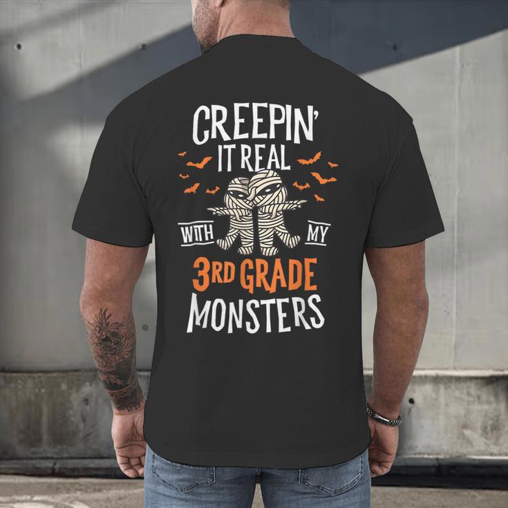 Creepin It Real With My 3rd Grade Monsters Halloween Teacher Men's Back Print T-Shirt, gift for family, gift for coworker Creepin It Real With My 3rd Grade Monsters Halloween Teacher Men's Back Print T-Shirt, gift for family, gift for coworker