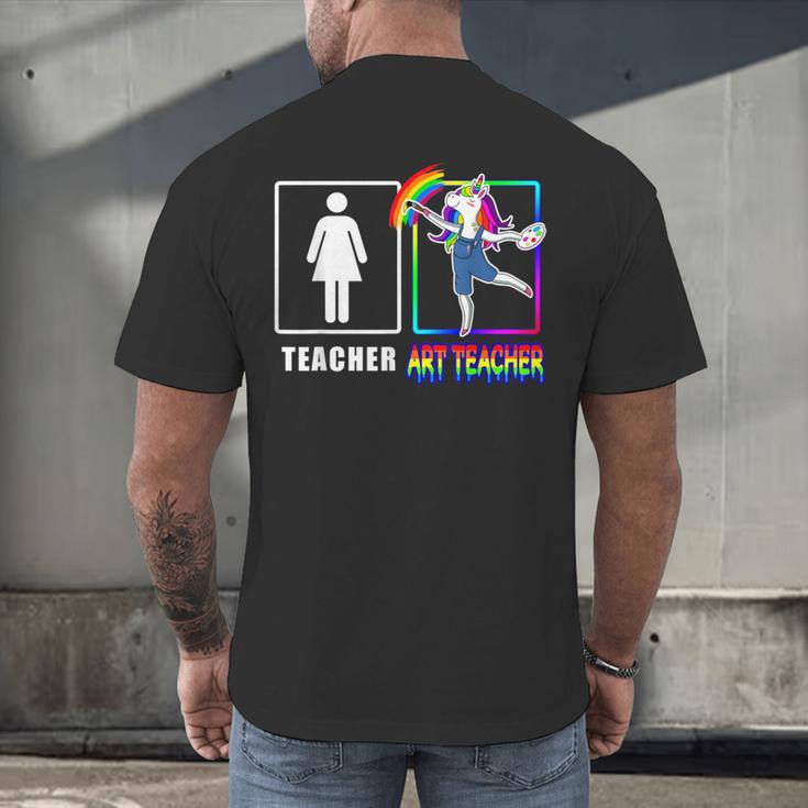 Cute Art Teacher Magical Dabbing Unicorn Artist Men's Back Print T-Shirt, gift for family, gift for coworker Cute Art Teacher Magical Dabbing Unicorn Artist Men's Back Print T-Shirt, gift for family, gift for coworker
