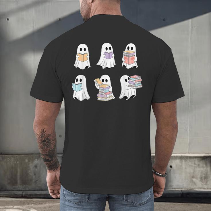 Cute Boo Ghost Reading Books Halloween Librarian Teacher Kid Men's Back Print T-Shirt, gift for family, gift for coworker Cute Boo Ghost Reading Books Halloween Librarian Teacher Kid Men's Back Print T-Shirt, gift for family, gift for coworker