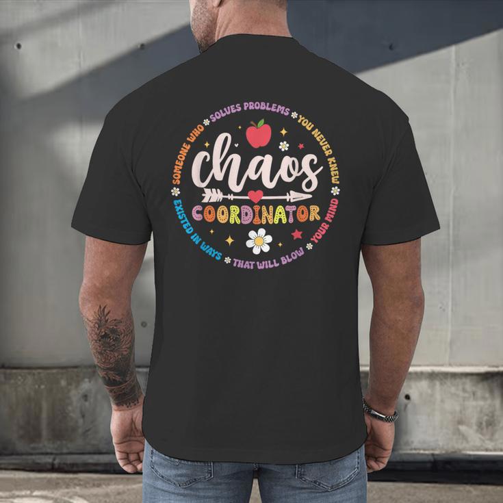 Cute Chaos Coordinator Teacher First Day Of School Men's Back Print T-Shirt, gift for family, gift for coworker Cute Chaos Coordinator Teacher First Day Of School Men's Back Print T-Shirt, gift for family, gift for coworker