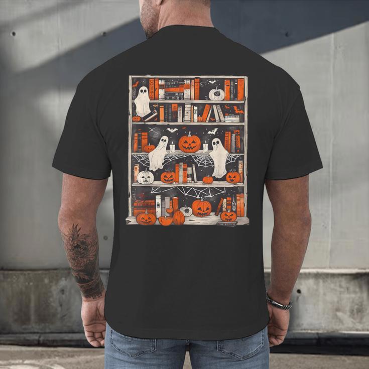 Cute Ghost Book Reading Books Lover Spooky Teacher Halloween Men's Back Print T-Shirt, gift for family, gift for coworker Cute Ghost Book Reading Books Lover Spooky Teacher Halloween Men's Back Print T-Shirt, gift for family, gift for coworker