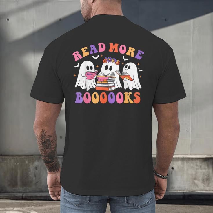 Cute Ghost Read More Books Lover Teacher Halloween Costume Men's Back Print T-Shirt, gift for family, gift for coworker