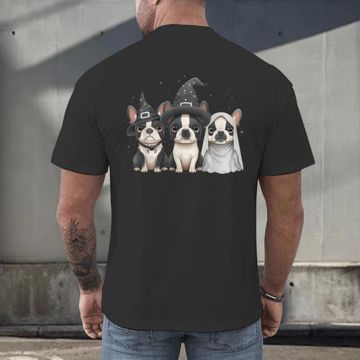 Cute Halloween Boston Terrier Dogs Witch Hat Ghost Dog For Men Women Kids Men's Back Print T-Shirt, gift for family, gift for coworker