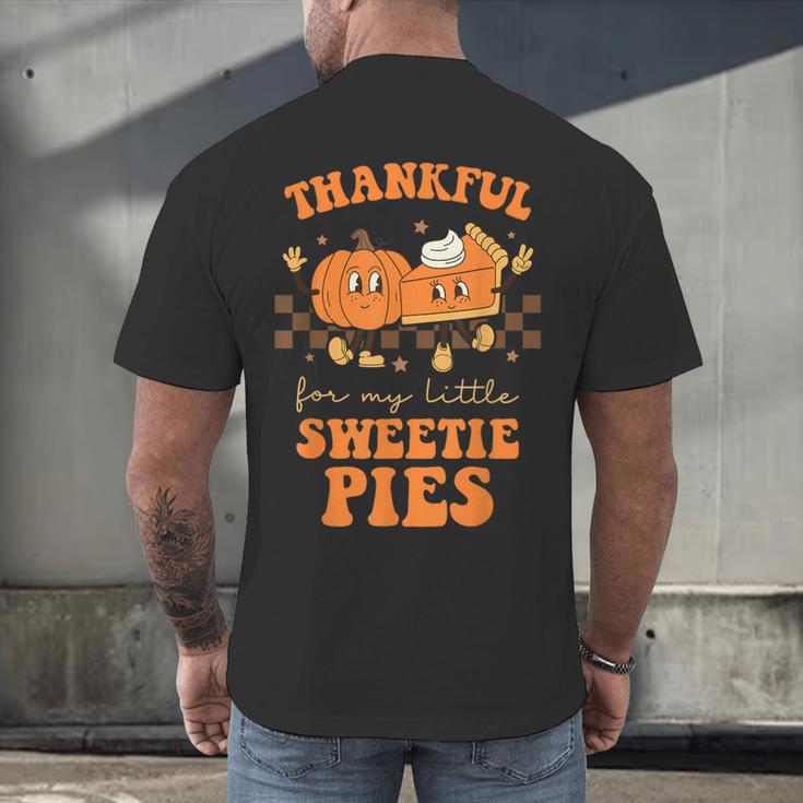 Cute Thanksgiving Teacher Thankful For My Sweetie Pies Mom Men's Back Print T-Shirt, gift for family, gift for coworker