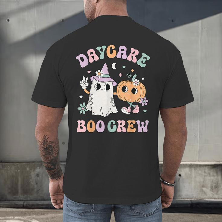 Daycare Boo Crew Groovy Halloween Floral Ghost Kid Teacher Men's Back Print T-Shirt, gift for family, gift for coworker Daycare Boo Crew Groovy Halloween Floral Ghost Kid Teacher Men's Back Print T-Shirt, gift for family, gift for coworker