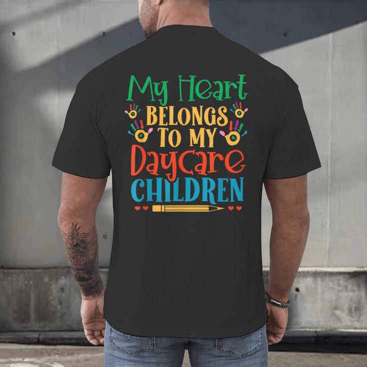 Daycare Children Childcare Provider Teacher PreK Nursery Men's Back Print T-Shirt, gift for family, gift for coworker