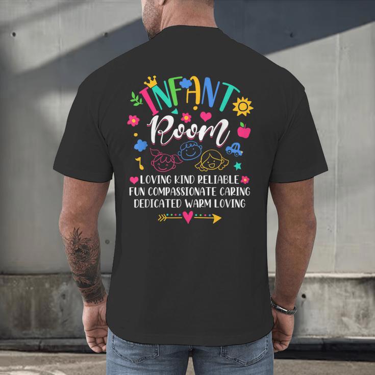 Daycare Provider Loving Kind Reliable Infant Room Teacher Men's Back Print T-Shirt, gift for family, gift for coworker Daycare Provider Loving Kind Reliable Infant Room Teacher Men's Back Print T-Shirt, gift for family, gift for coworker