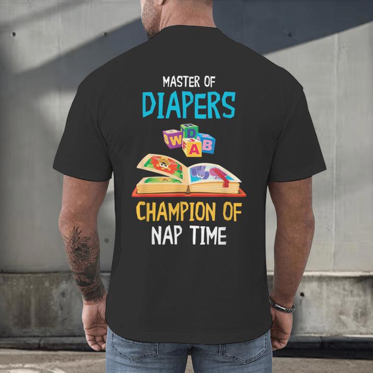 Daycare Provider Master Of Diapers Childcare Teacher Men's Back Print T-Shirt, gift for family, gift for coworker Daycare Provider Master Of Diapers Childcare Teacher Men's Back Print T-Shirt, gift for family, gift for coworker