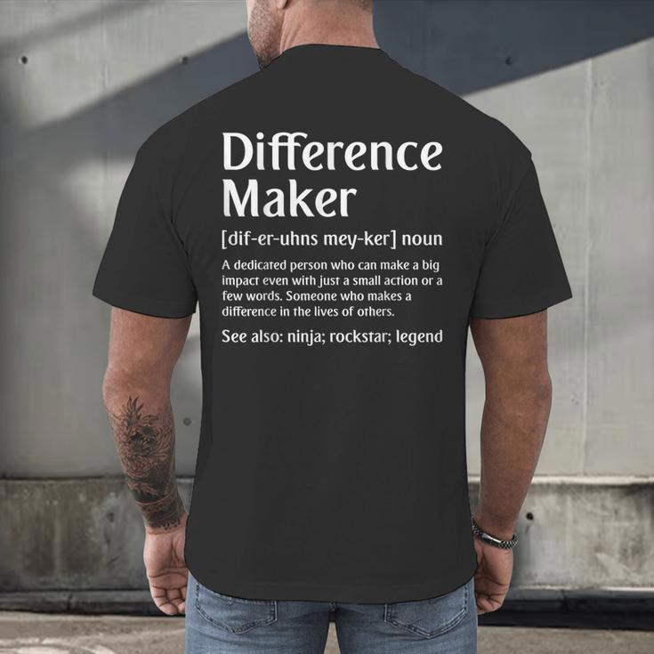 Difference Maker Definition Vintage Teachers Mom Boss Women Men's Back Print T-Shirt, gift for family, gift for coworker Difference Maker Definition Vintage Teachers Mom Boss Women Men's Back Print T-Shirt, gift for family, gift for coworker