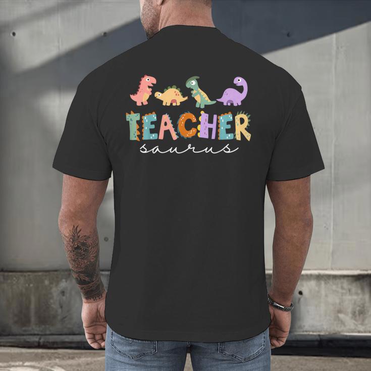 Dinosaur Teacher Teachersaurus Rex Dino Men's Back Print T-Shirt, gift for family, gift for coworker Dinosaur Teacher Teachersaurus Rex Dino Men's Back Print T-Shirt, gift for family, gift for coworker