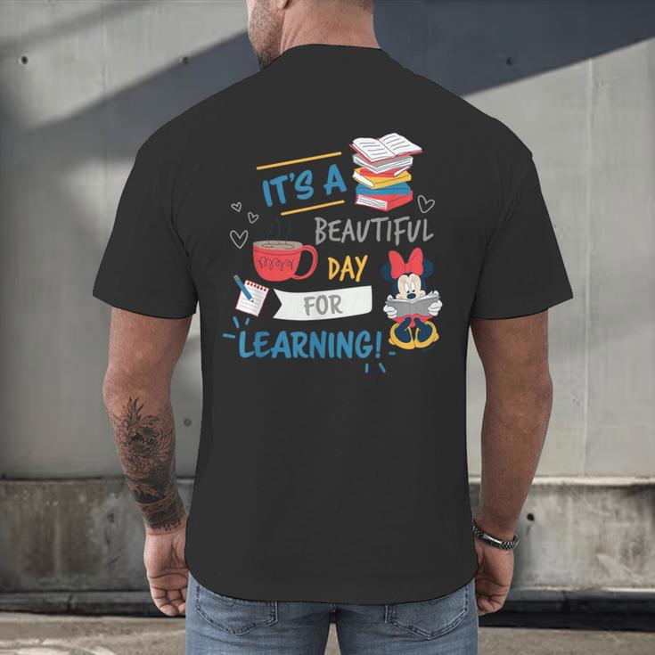 Disney Minnie Mouse Beautiful Day For Learning Teacher's Day Men's Back Print T-Shirt, gift for family, gift for coworker Disney Minnie Mouse Beautiful Day For Learning Teacher's Day Men's Back Print T-Shirt, gift for family, gift for coworker