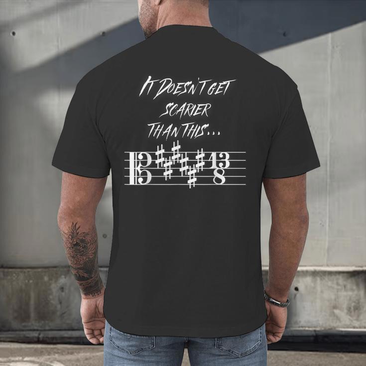 It Doesn't Get Scarier Halloween Music Teacher Costume For Men Women Men's Back Print T-Shirt, gift for family, gift for coworker