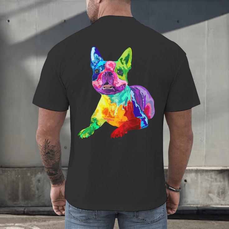 Dog Lover Boston Terrier Dog Colorful Boston Terrier Men Women Kids Men's Back Print T-Shirt, gift for family, gift for coworker