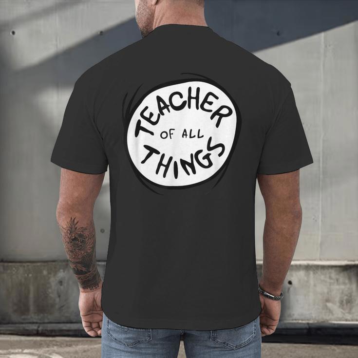 Dr Seuss Teacher Of All Things Red Emblem Men's Back Print T-Shirt, gift for family, gift for coworker