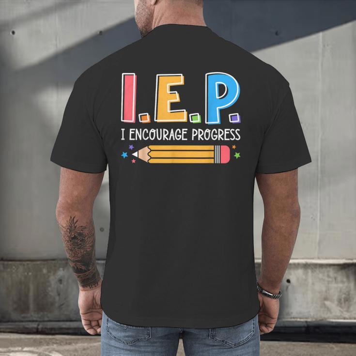 I E P I Encourage Progress Special Education Teacher Men's Back Print T-Shirt, gift for family, gift for coworker