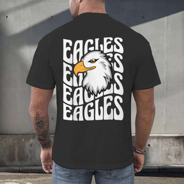 Eagles School Sports Fan Team Spirit Teacher Parent Student Men's Back Print T-Shirt, gift for family, gift for coworker