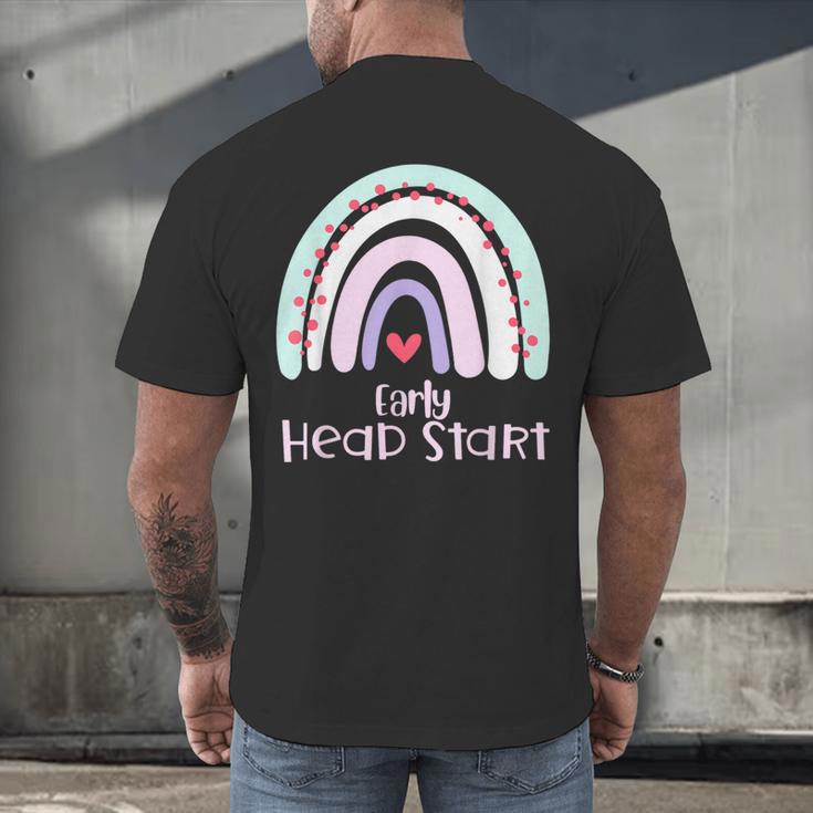 Early Headstart Cute Retro Rainbow Teachers Men's Back Print T-Shirt, gift for family, gift for coworker Early Headstart Cute Retro Rainbow Teachers Men's Back Print T-Shirt, gift for family, gift for coworker