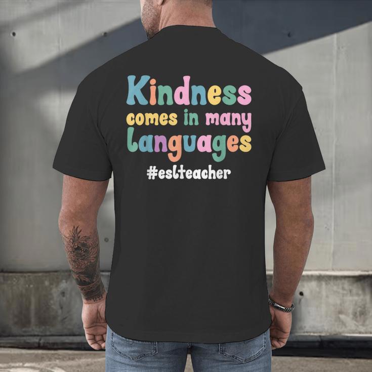 ESL Teacher English As A Second Language Teacher Men's Back Print T-Shirt, gift for family, gift for coworker