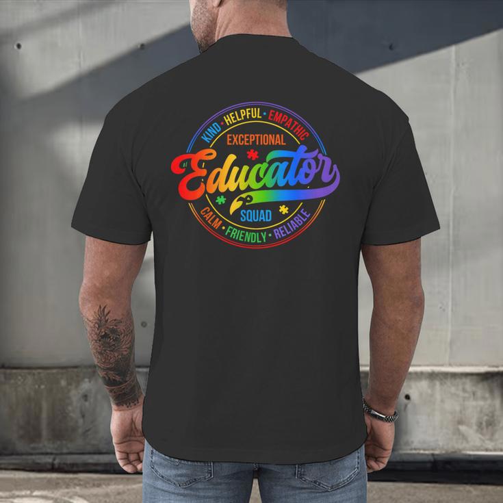 Exceptional Educator Squad Special Education Teacher Autism Men's Back Print T-Shirt, gift for family, gift for coworker