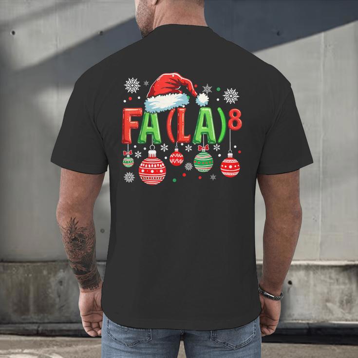 FA LA 8 Christmas Santa FA La Math Teacher Student Men's Back Print T-Shirt, gift for family, gift for coworker FA LA 8 Christmas Santa FA La Math Teacher Student Men's Back Print T-Shirt, gift for family, gift for coworker