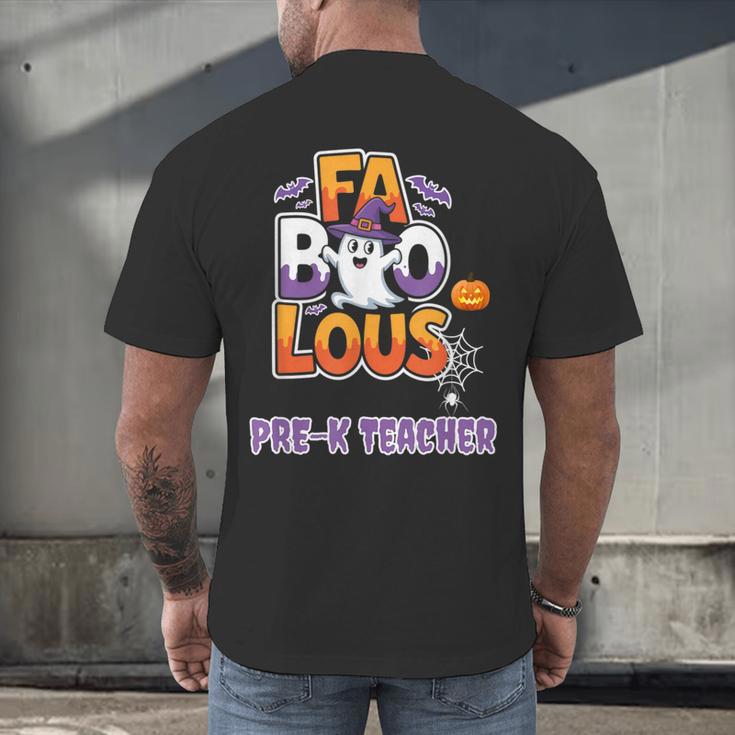Fabulous Pre-K Teacher Halloween Costume Classroom Outfit Men's Back Print T-Shirt, gift for family, gift for coworker