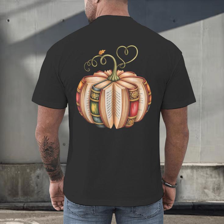 Fall Book Pumpkin Fall Librarians Bookworm Teachers Students Men's Back Print T-Shirt, gift for family, gift for coworker Fall Book Pumpkin Fall Librarians Bookworm Teachers Students Men's Back Print T-Shirt, gift for family, gift for coworker