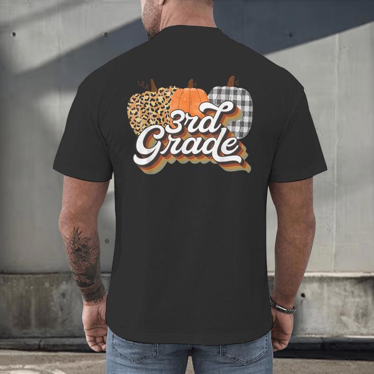 Fall Teacher Shirt 3rd Grade Teacher Retro Halloween Pumpkin Men's Back Print T-Shirt, gift for family, gift for coworker Fall Teacher Shirt 3rd Grade Teacher Retro Halloween Pumpkin Men's Back Print T-Shirt, gift for family, gift for coworker
