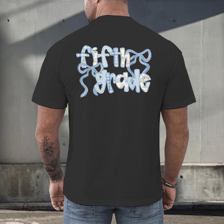 Fifth Grade Team Coquette Bow 5th Grade Teacher Girl Kid Men's Back Print T-Shirt, gift for family, gift for coworker Fifth Grade Team Coquette Bow 5th Grade Teacher Girl Kid Men's Back Print T-Shirt, gift for family, gift for coworker