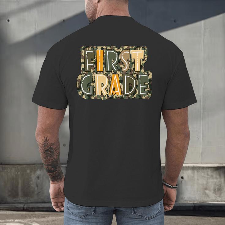 First 1St Grade Camo Camouflage Boy Teacher Back To School Men's Back Print T-Shirt, gift for family, gift for coworker First 1St Grade Camo Camouflage Boy Teacher Back To School Men's Back Print T-Shirt, gift for family, gift for coworker