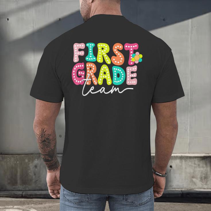 First Grade Team Teacher Back To School 1st Grade Squad Kids Men's Back Print T-Shirt, gift for family, gift for coworker