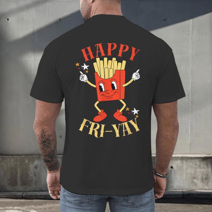 Fun Teacher Happy Fri Yay French Fries Friday Lovers Men's Back Print T-Shirt, gift for family, gift for coworker Fun Teacher Happy Fri Yay French Fries Friday Lovers Men's Back Print T-Shirt, gift for family, gift for coworker